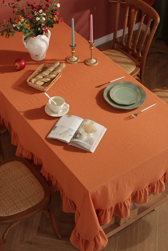 Classic Dining Tablecloth in Orange