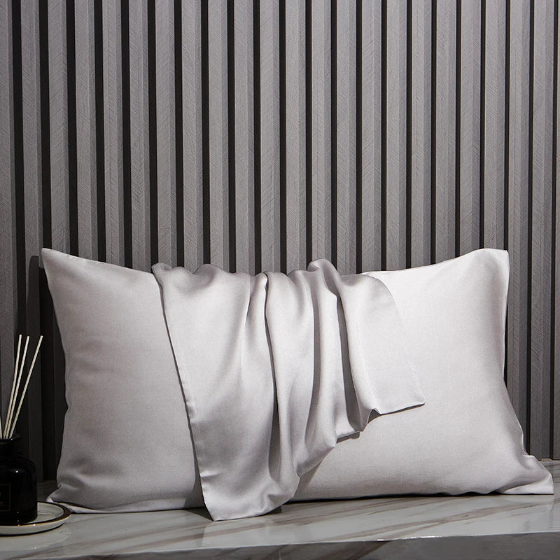 100% Natural Mulberry Silk Pillowcases - Silver Grey