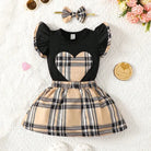 3-Piece Heart Plaid Infant Girls Outfit