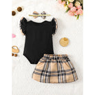 3-Piece Heart Plaid Infant Girls Outfit