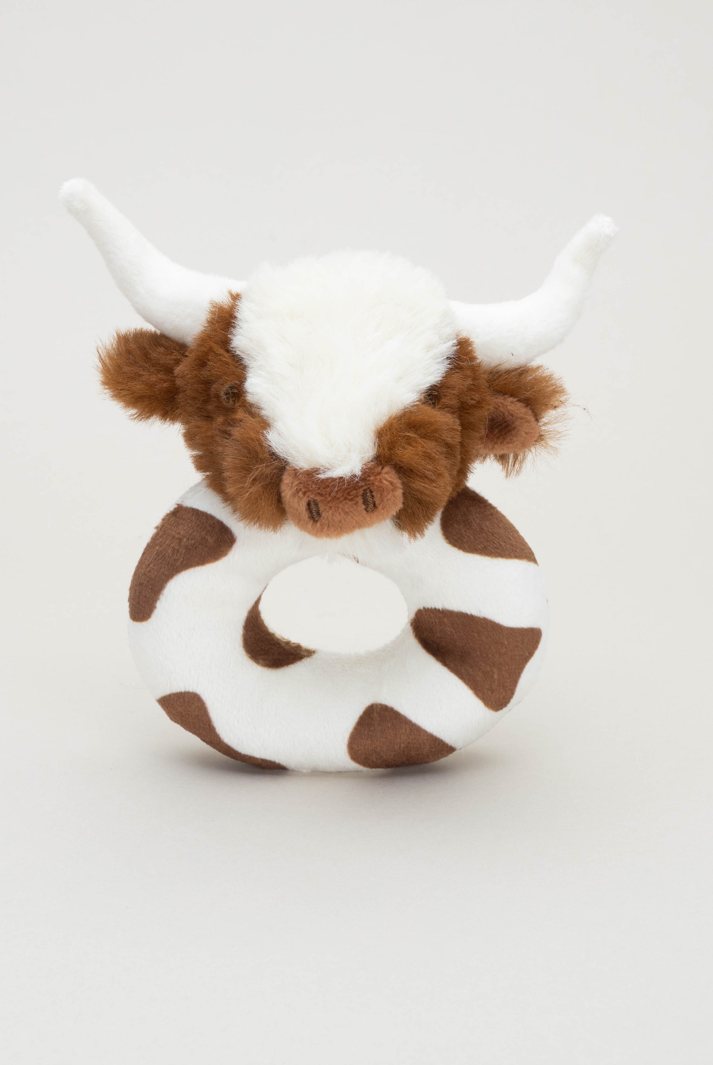 Plush Texas Longhorn Cow Baby Rattle