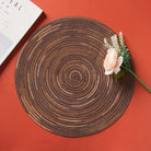 Boho Woven Round Table Placemats Coffee Brown