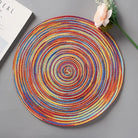 Boho Woven Round Table Placemats Red