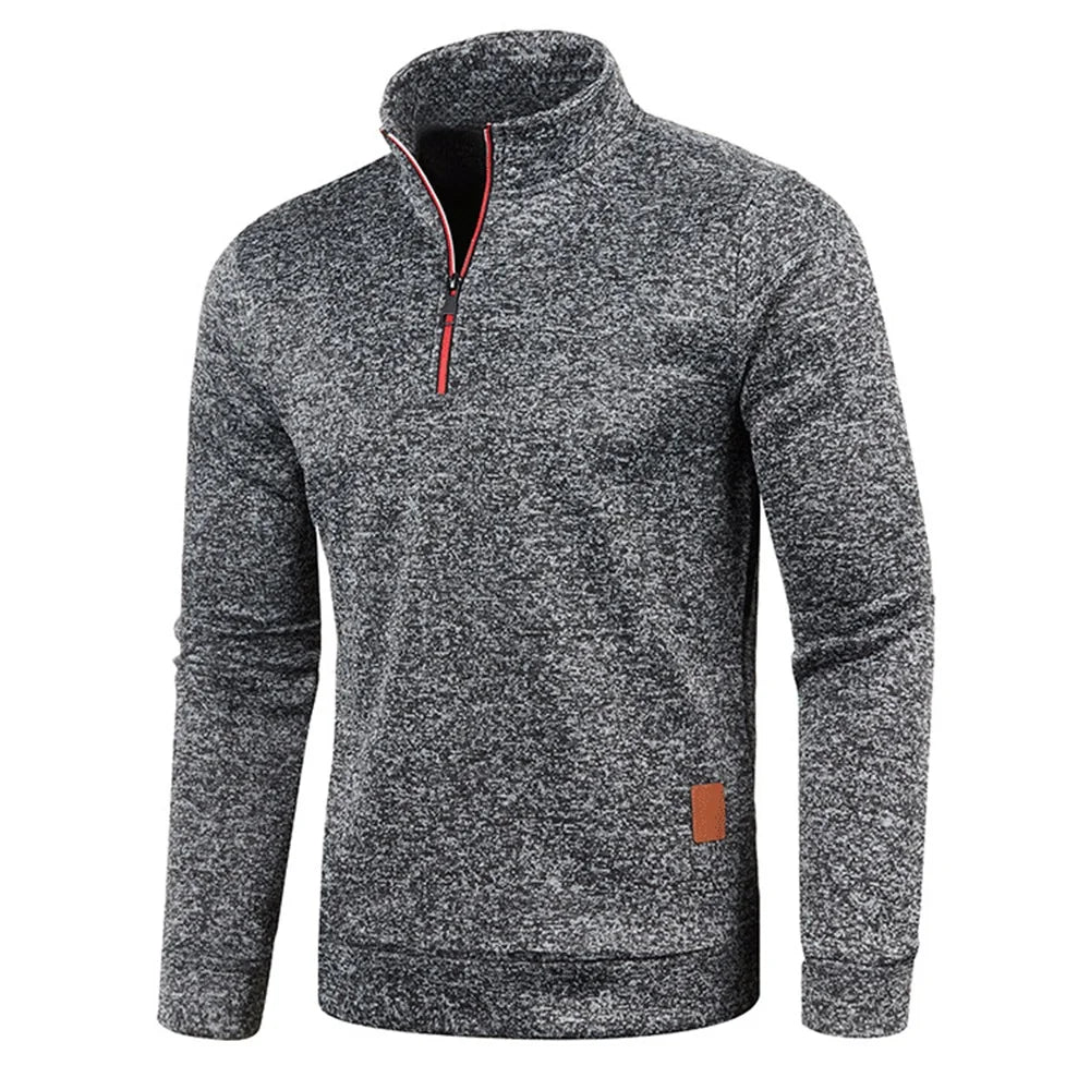 Casual Semi-Zip Men's Jumper Grey