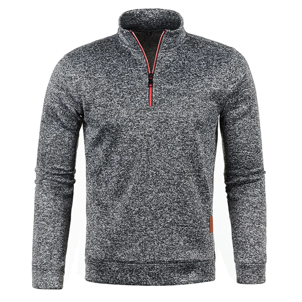 Casual Semi-Zip Men's Jumper Grey