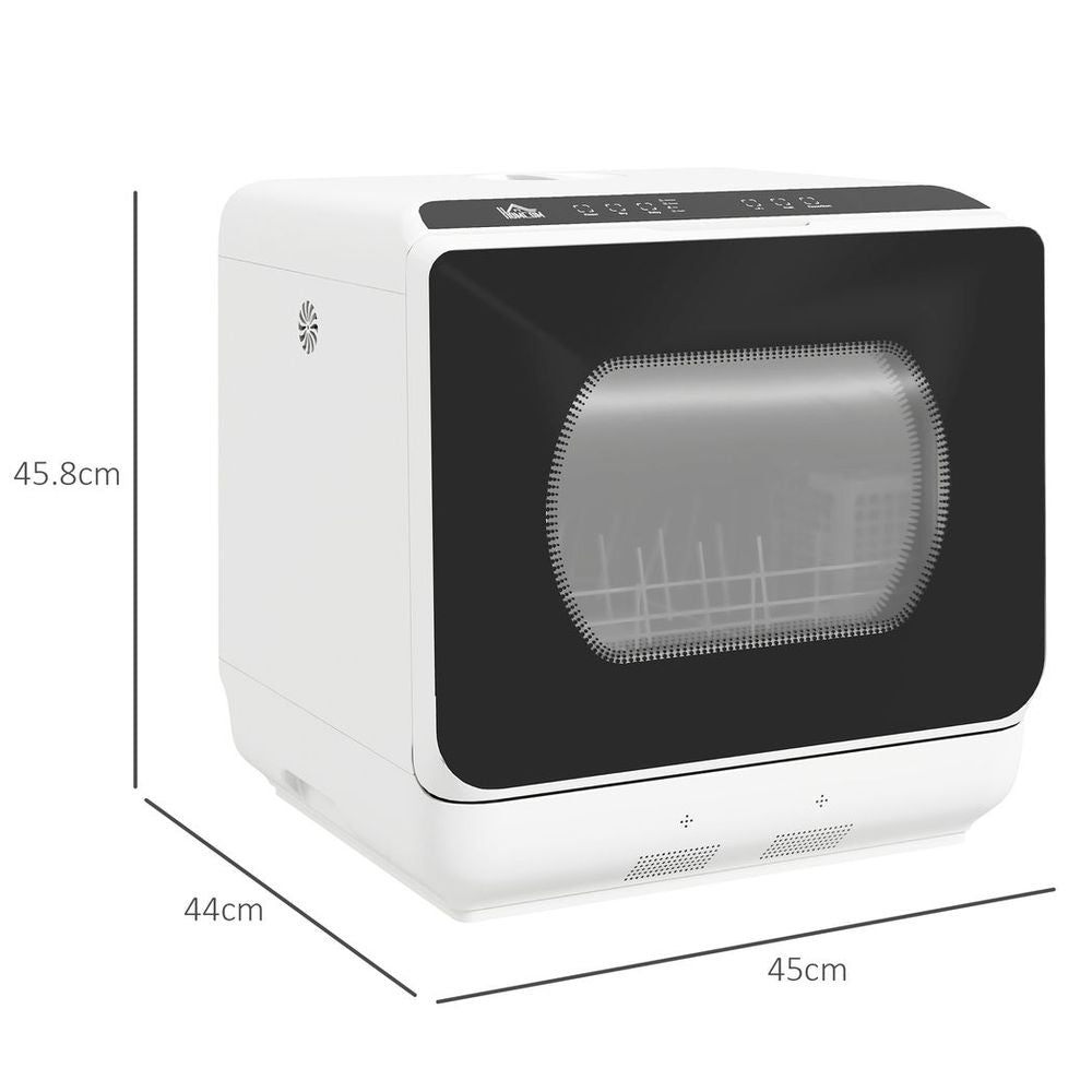 Compact Tabletop Dishwasher with 6 Programs