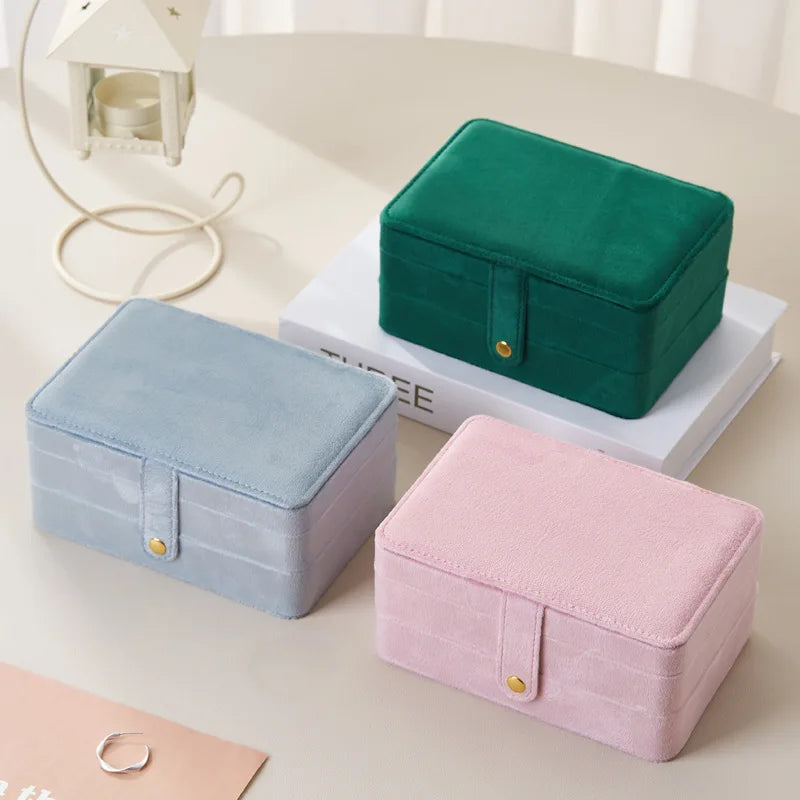 Compact Velvet Jewellery Box