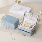 Compact Velvet Jewellery Box in Blue