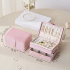 Compact Velvet Jewellery Box in Pink