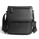 Crossbody Men's Multi-Pocket Leather Bag Black