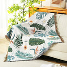 Exotic Boho Throw Blanket Forest Leaves