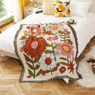 Exotic Boho Throw Blanket Floral Daisy