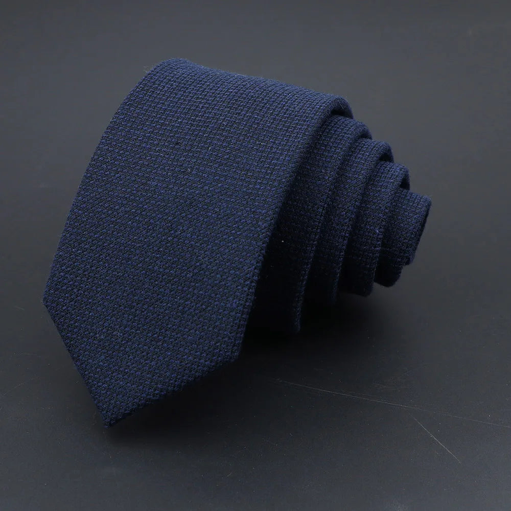 Classic Men's Wool Neckties - Navy Blue