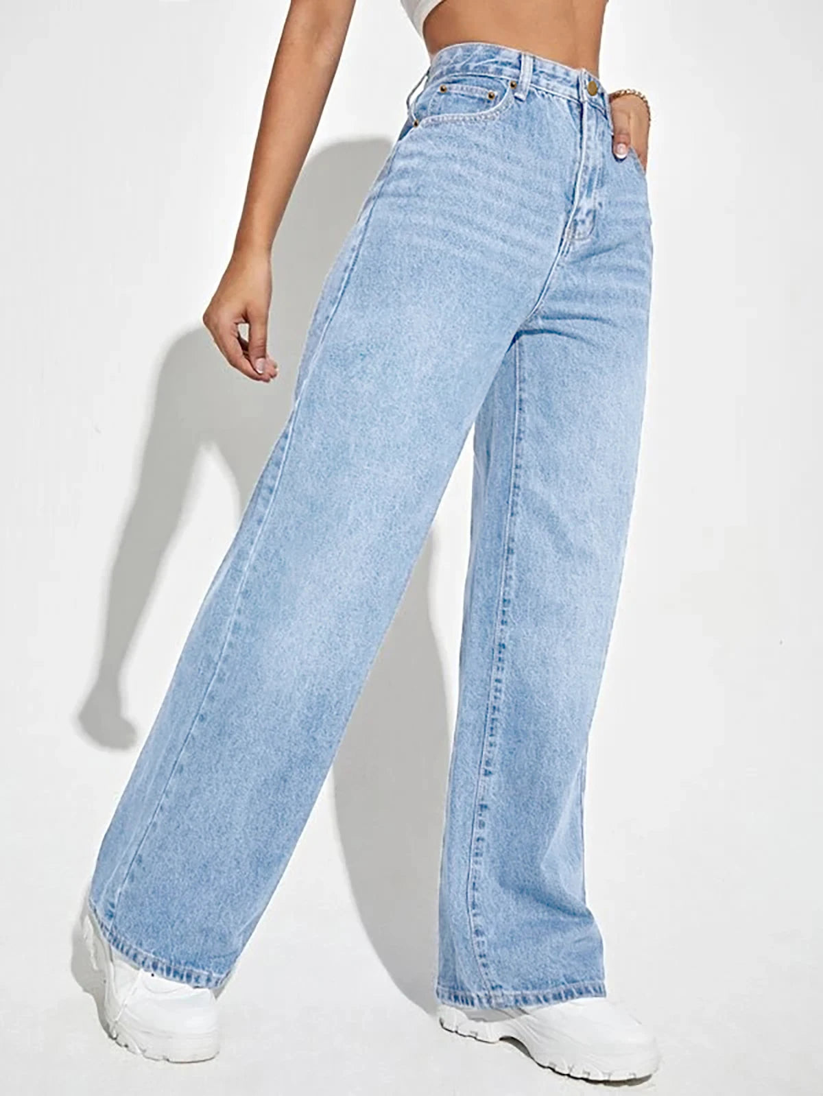 High-Waist Women's Blue Denim Jeans