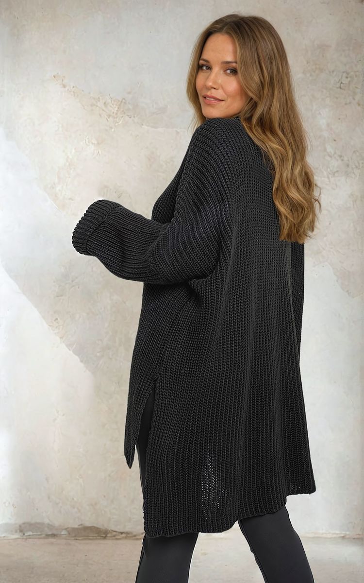 High Neck Knit Ladies Jumper Black