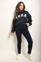 High Waisted Stretch Leggings Navy