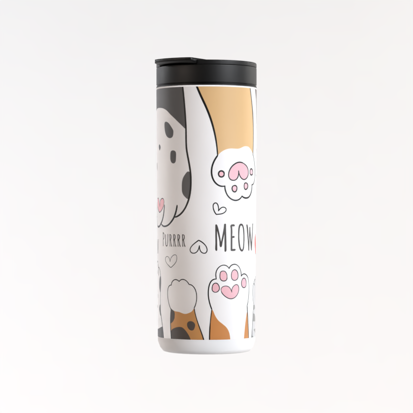 Large 'Purr Meow' Coffee Thermos Flask