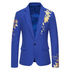 Men's Classical Pattern Suit Blazer in Blue