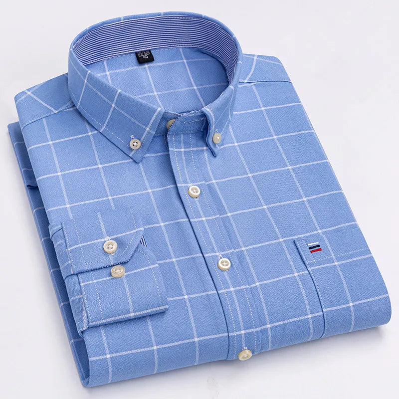 Men's Cotton Business Shirt Blue