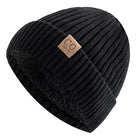 Men's Fur-Lined Knit Beanie Black