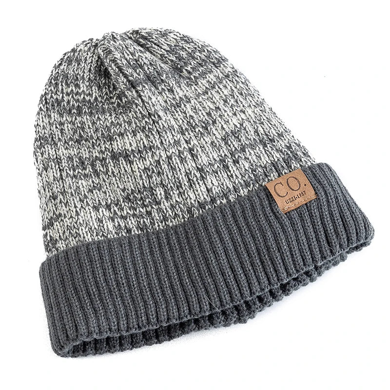 Men's Fur-Lined Knit Beanie Grey