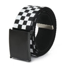 Plaid Men's Canvas Belt Black