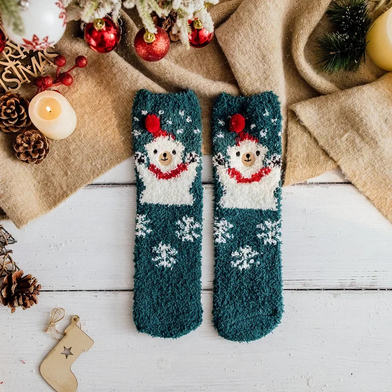 Plush Christmas Sleep Socks