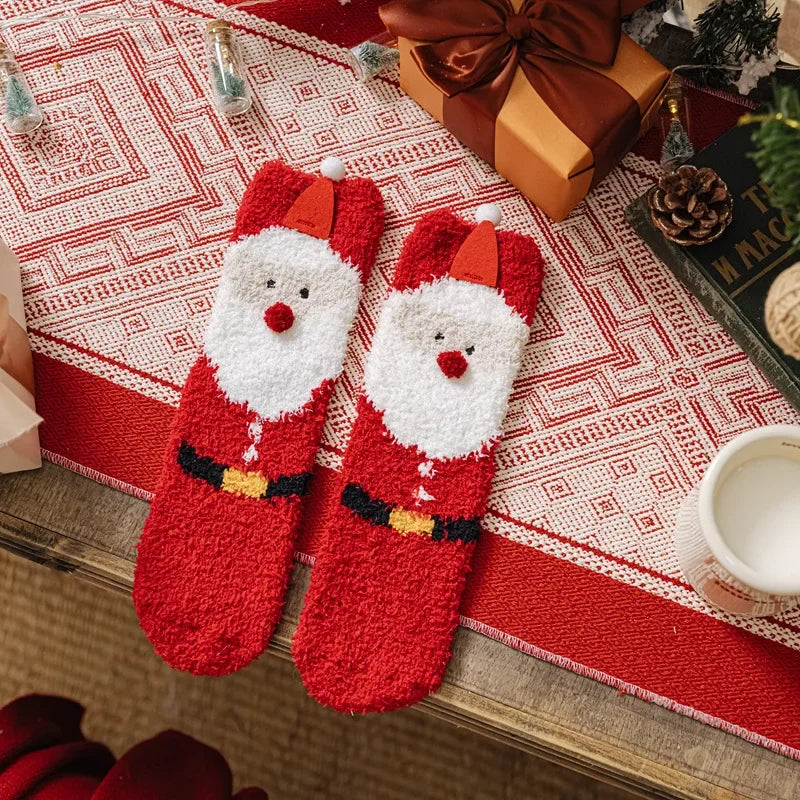 Plush Christmas Sleep Socks