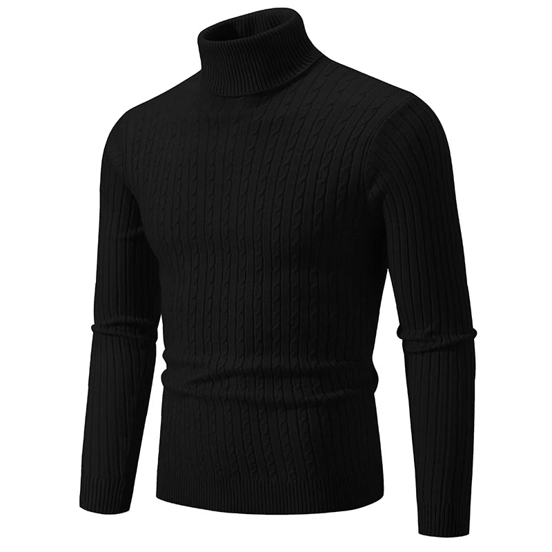 Polo Neck Men's Jumper Black