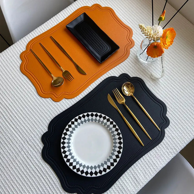 Scalloped Frame Table Placemat Orange