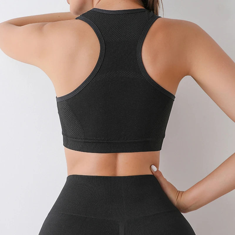 Seamless High-Waist Shorts Set Black