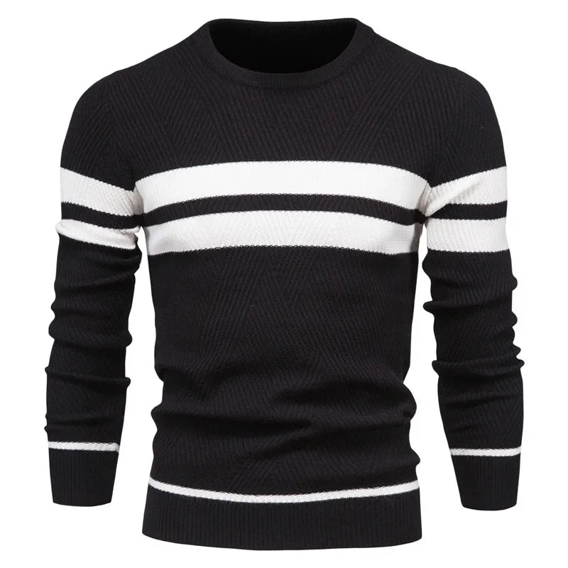 Stylish O-Neck Men's Jumper Black