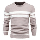 Stylish O-Neck Men's Jumper Light Brown