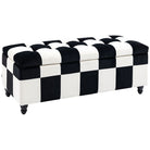 Velvet Button-tufted Storage Ottoman