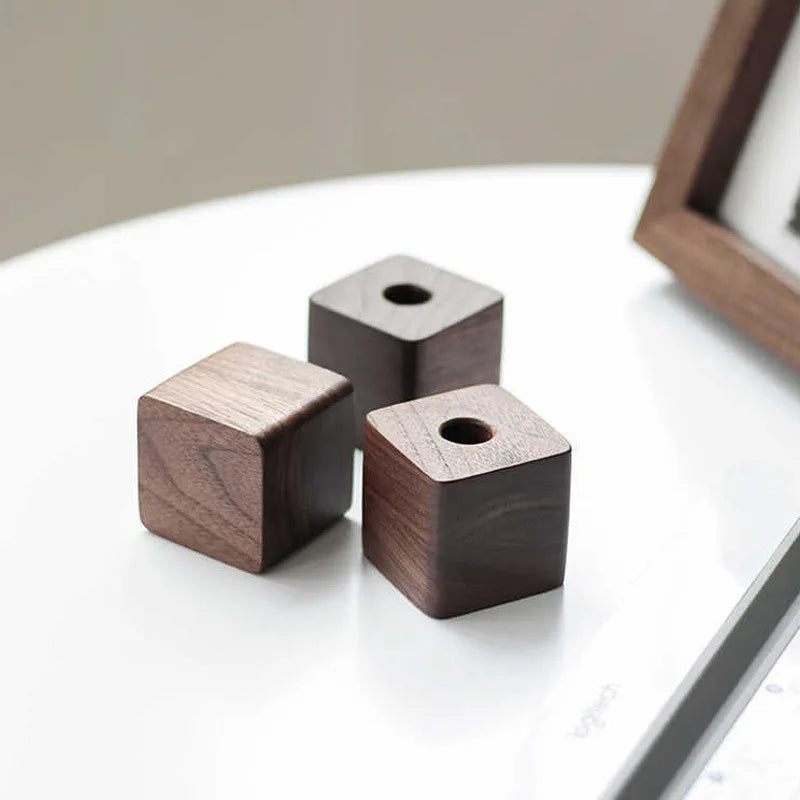 Walnut Wood Desktop Pen Holder