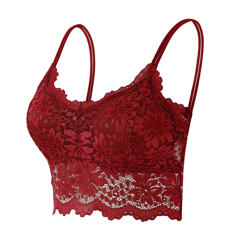 Women's Lace Bralette Wine Red